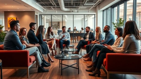 Diverse team discussing in a modern office lounge, Employment Rights Bill