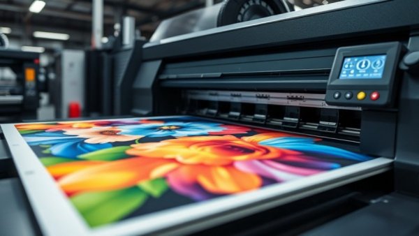 Modern printer producing colorful prints for small business.