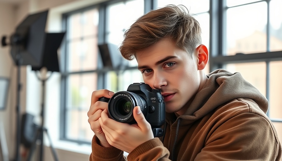 Photographer in studio shooting examples of sole traders.