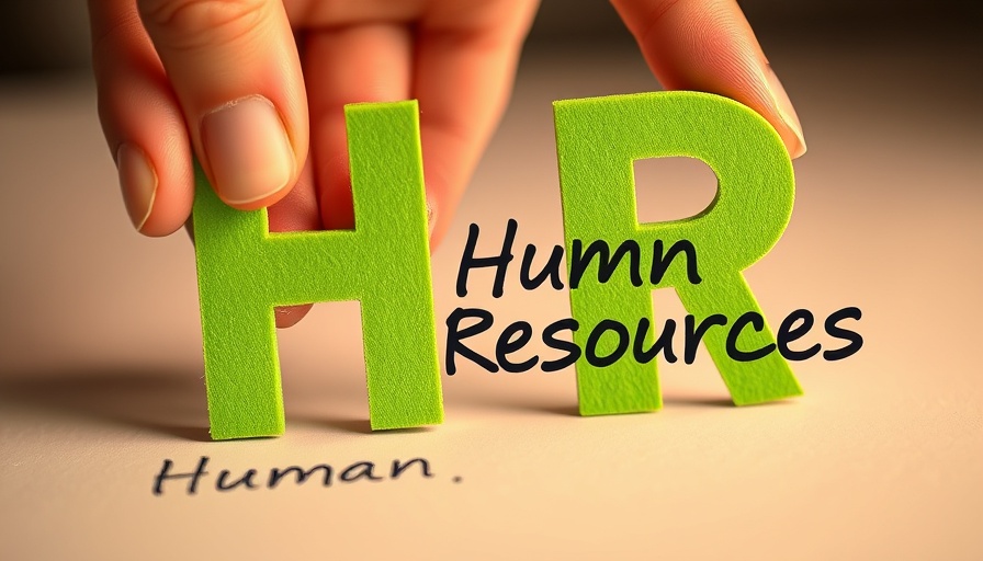 HR software benefits for small businesses visual with hand and letters.