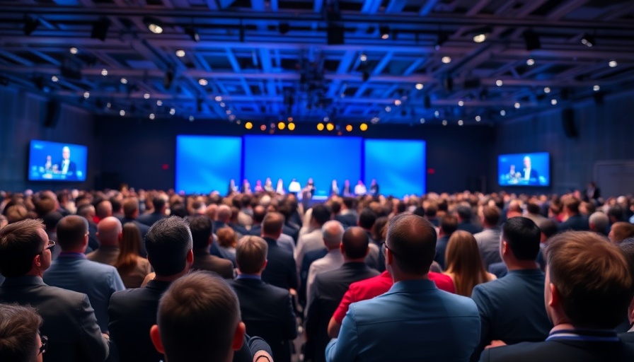 Conference audience at UK small business event, focused on stage.