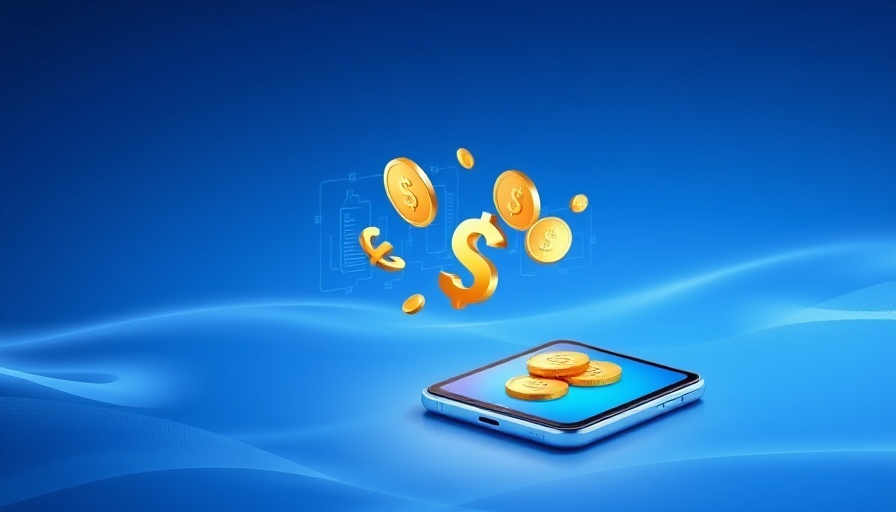 Illustration of manual bank transfers for small business via smartphones.