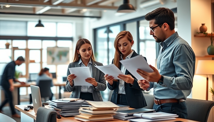 Office scene discussing employment law basics for small business owners.