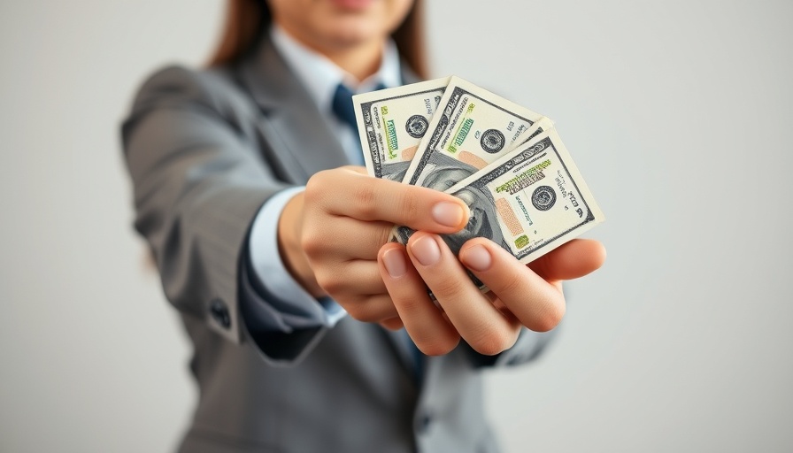 Business professional offering cash, symbolizing UK small business grants