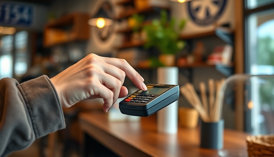 Contactless payment using card reader in a small business.