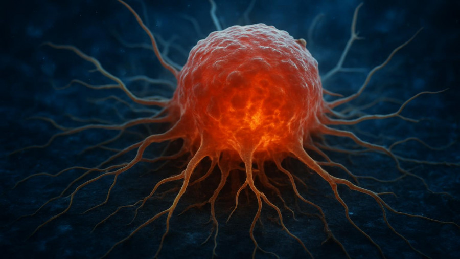 Illustration of a cancer cell targeting therapies.
