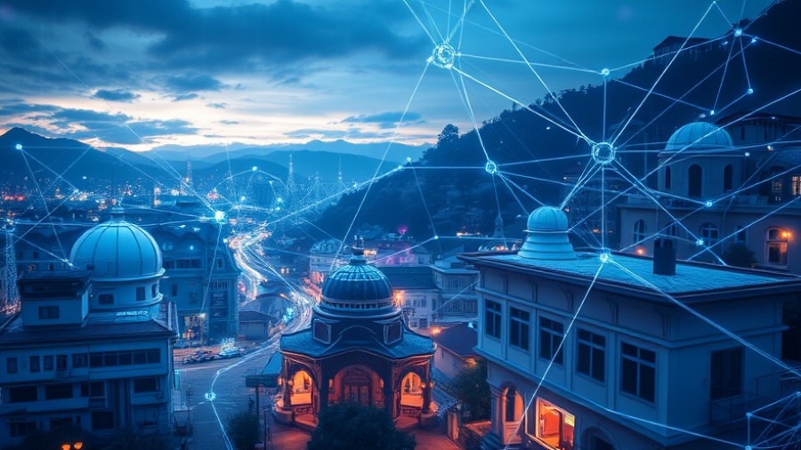 Conceptual image representing Georgia's AI initiatives with digital networks.