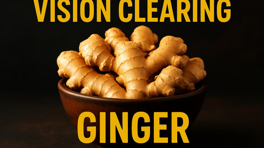 Bowl of ginger for naturally reversing blurry vision.