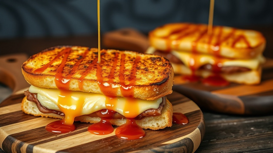 Stylish gourmet grilled cheese sandwiches at a restaurant.