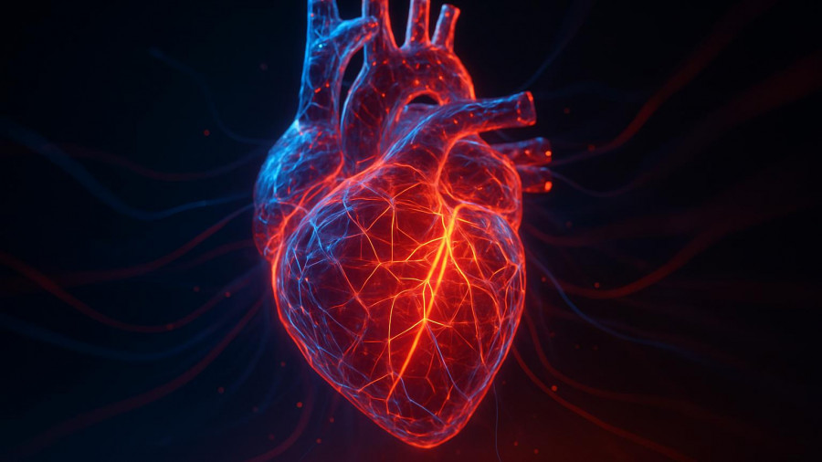 Digital heart illustration showing hidden fat damaging heart health.