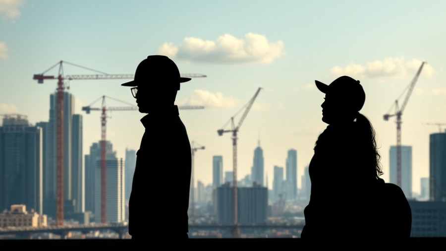 Two people observing Atlanta skyline construction, Atlanta Health and Wellness News.