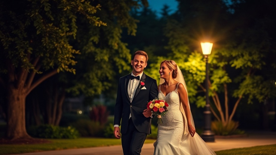Big Tent Blackness: Joyful couple walking in a park at night.