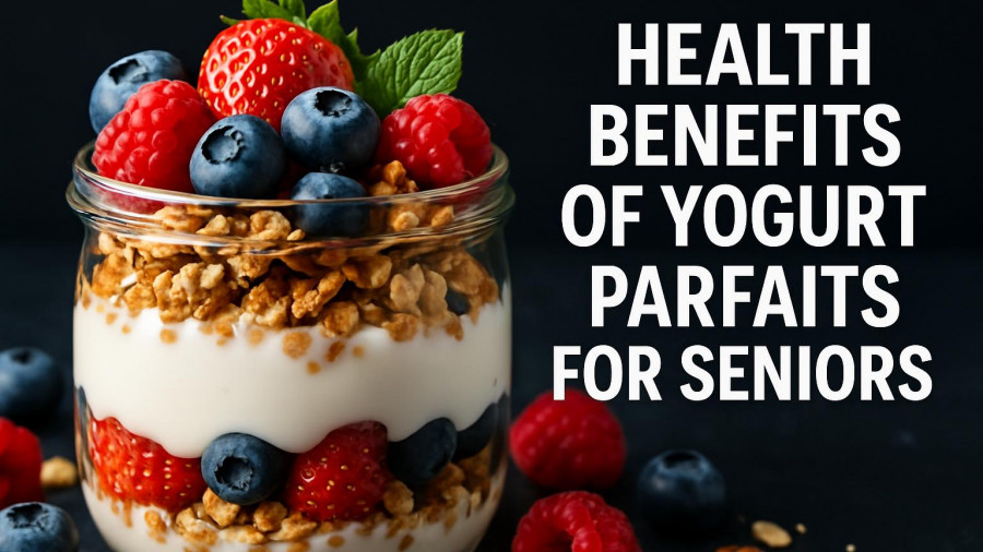 Worst yogurts for your health over 60: yogurt parfait with berries and granola.