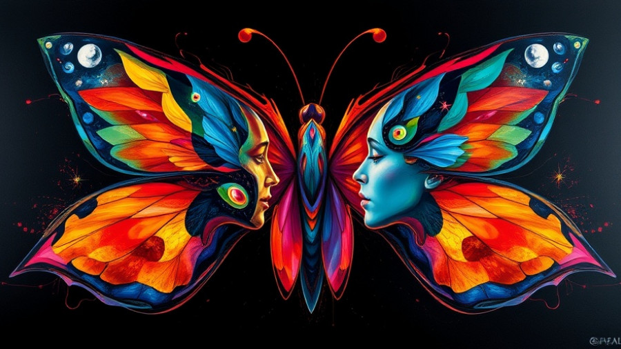 Emotional projection in abstract butterfly-shaped profiles.
