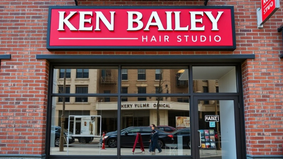 Ken Bailey Hair Studio expansion exterior with signage