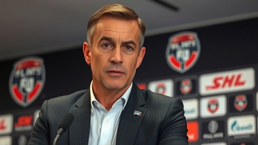 Atlanta United official at press conference discussing 2026 season plans.