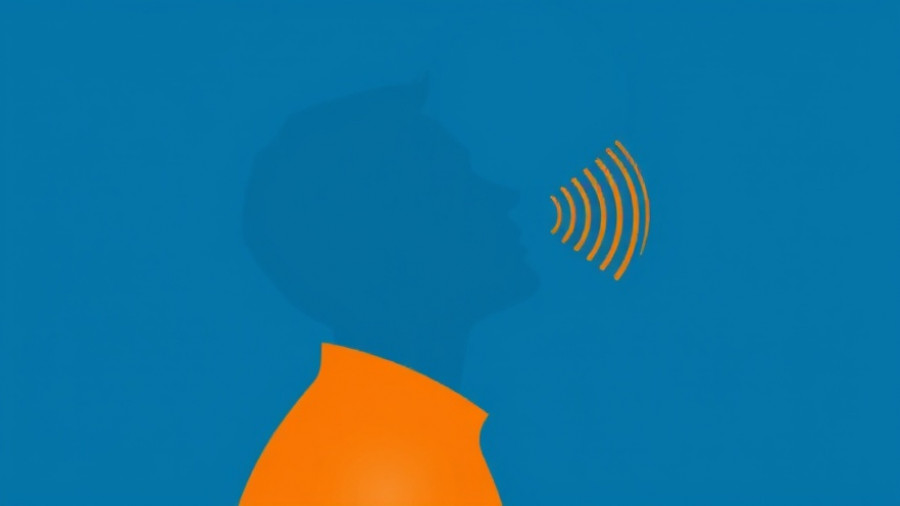 Silhouette speaking with sound waves, News Atlanta graphic.