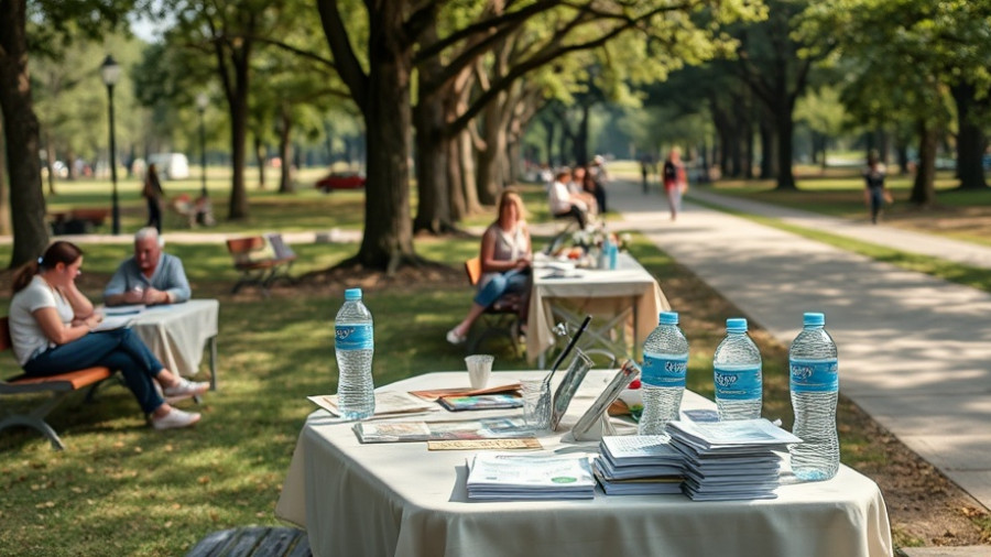 Community engagement table at Atlanta Streets Alive in park setting.