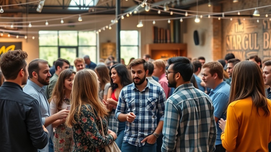Atlanta restaurateurs connect at lively indoor gathering.