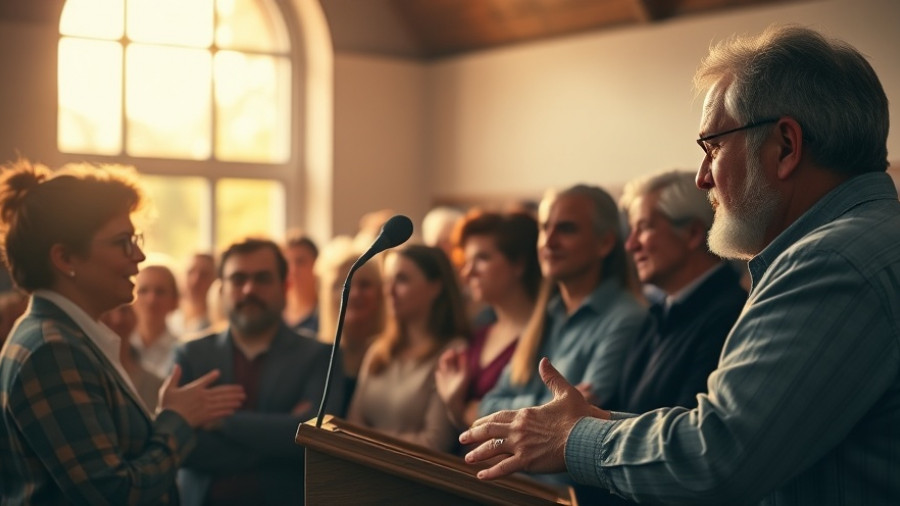 Reverend Nelson L. Price Memorial Parkway group discussion at podium, community event.
