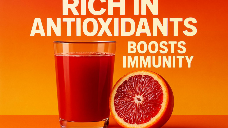 Natural drinks for strong legs and better eyesight with red juice and blood orange.