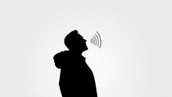 Silhouette speaking with sound waves, representing school closures Atlanta.