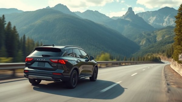 2026 Subaru Solterra EV Touring XT on a scenic mountain road.