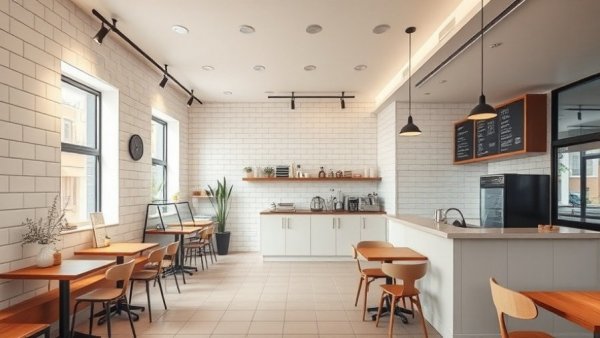 Modern minimalist cafe interior showcasing upcoming Atlanta restaurants.