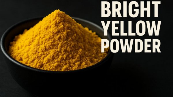 Bright yellow powder in bowl promotes food to reverse muscle loss.