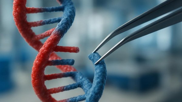 CRISPR technique editing DNA to prevent gout.