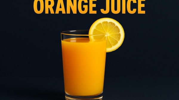 Glass of orange juice highlighting collagen-rich foods for joint health.