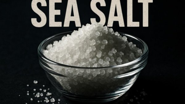 Reasons Your Legs Cramp at Night - Glass bowl with salt and bold text.