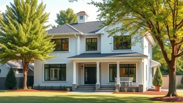 Modern new construction in Chamblee with landscaped yard.