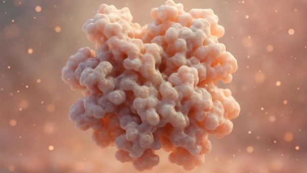 Visual representation of HSL protein structure, ethereal lighting.