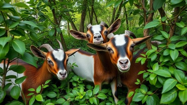 Goats grazing in Larry Samky Park Marietta forest area