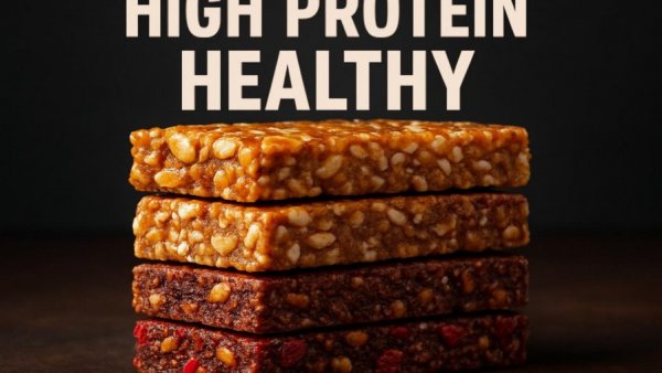 Foods to stop weak legs and sarcopenia, protein-rich bars.