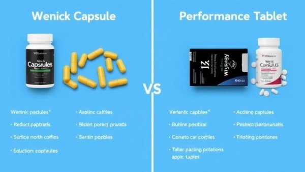 Wenick Capsules vs Performance Tablets comparison, modern layout.