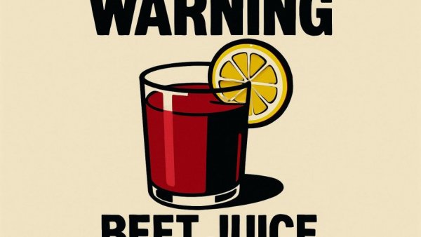 Warning about mixing beet juice risks with 7 foods, glass of beet juice.