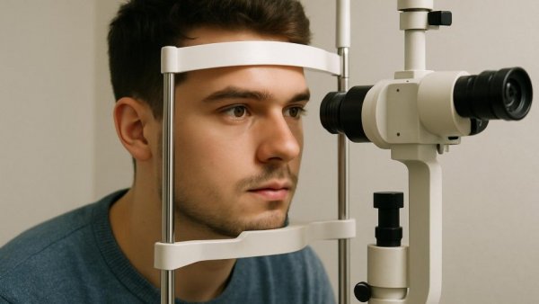 Living with Nystagmus: Eye exam in clinical setting.