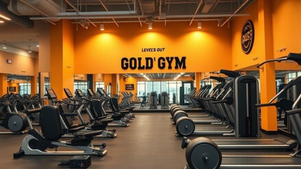 Gold's Gym Buckhead interior with fitness machines and motivational quote.