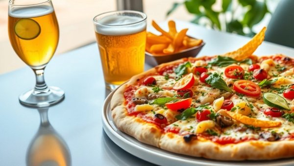 Crust & Craft Senoia pizza and beer, vibrant and appetizing.