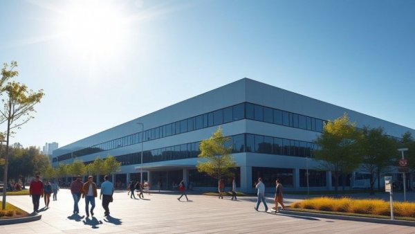 Updated Dresden Park building with visitors outside.