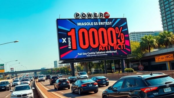 Powerball jackpot sign over highway; prize reaches $1.1 billion.