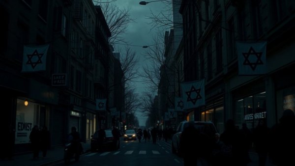 Conceptual scene reflecting rising anti-Semitism.