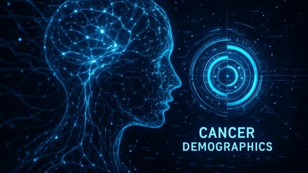 AI monitors cancer demographics via digital interface.