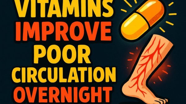 Vitamins for Better Leg Circulation infographic with vibrant design.