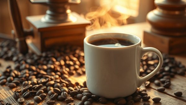 Rich, steaming coffee on wooden table, best for energy boost 2026.