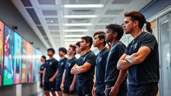 FAMU basketball team visiting Georgia Tech facility, modern setting.
