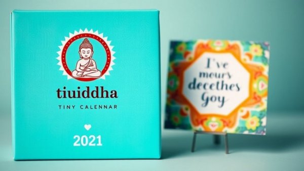 Tiny Buddha Daily Calendar featuring motivational quote and elegant design.