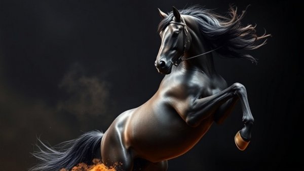 Benefits of Black Horse Delay Tablets highlighted with a dynamic black horse against a dark background.